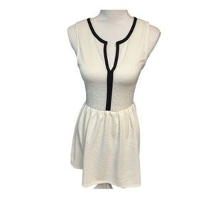 Everly ivory jacquard fit and flare dress